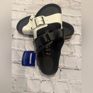 Birkenstock Two-Tone Black and White Sandals